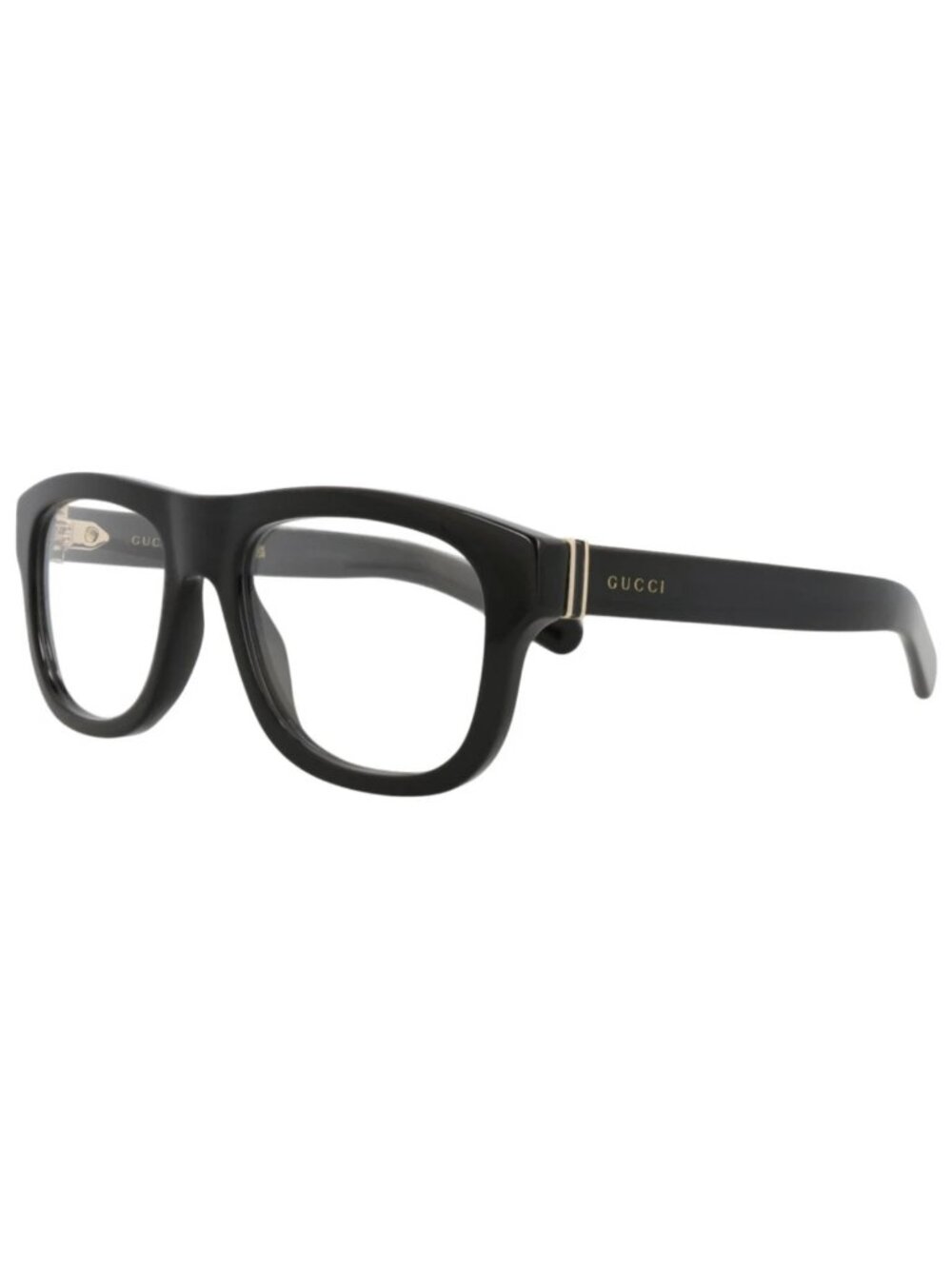 New Gucci Women's Eyeglasses Square Rectangle Recycled Acetate Frame Mens Black